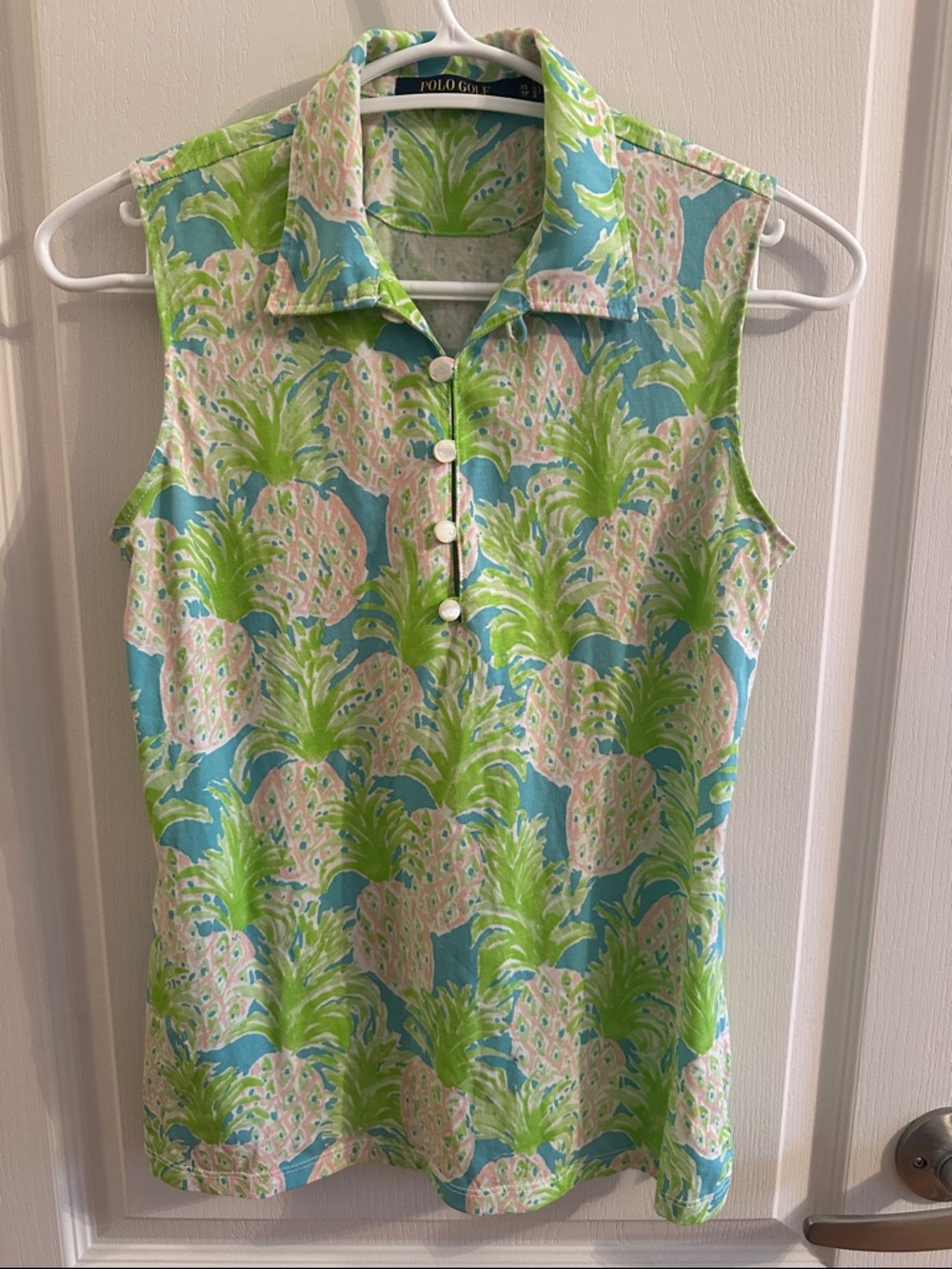 Polo Golf by Ralph Lauren pineapple print sleeveless polo